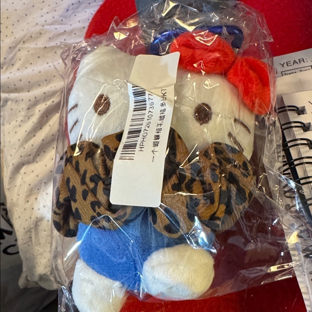 ★ Hello Kitty Plush Leopard Bow Stuffed Animal Toy NWT
